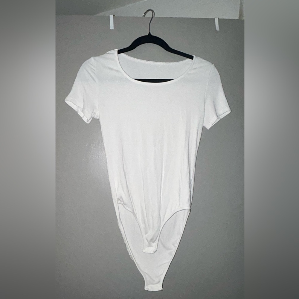 Amazon, white, soft materiel, bodysuit, ribbed